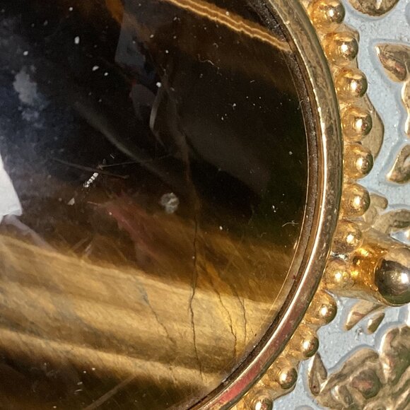 Tiger's Eye Belt Buckle with Gold Details - Picture 2 of 12